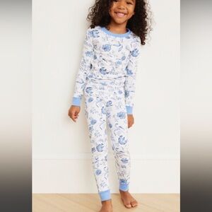 LAKE kids 10 “Bellflower Vines” Blue Floral Kids Pajama Set